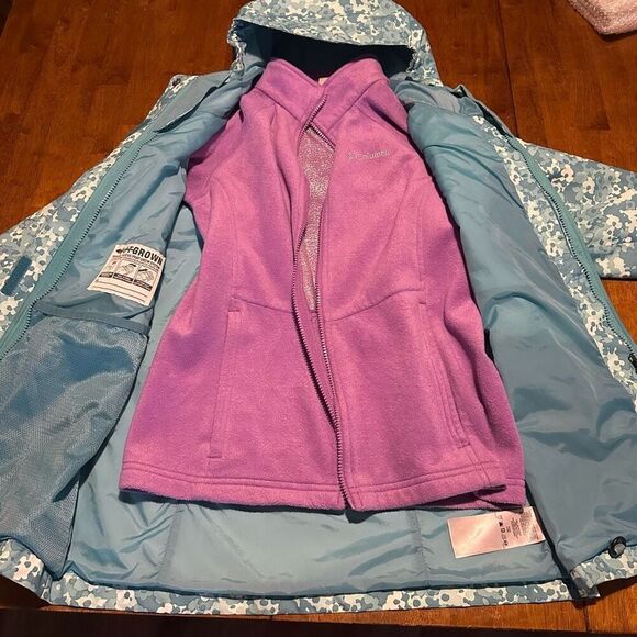 Columbia Girls Omni Tech Interchange Jacket Coat Waterproof Sz L 14/16 Ski Snow - Picture 6 of 12